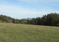 Fernsicht aus ausgestorbenes Dorf Kridai (Křída)